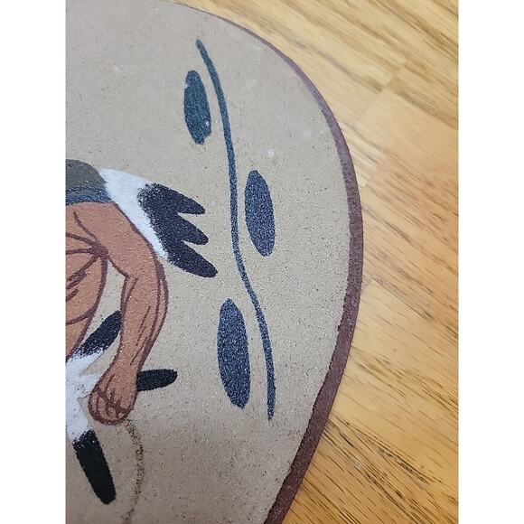 Native Navajo Sand Art Painting Hoop Dancer 10" X 7" Oval By Freddie Nelson - Picture 4 of 8